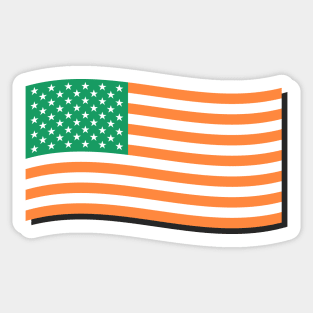 St. Patrick's Day America Stars & Stripes Flag Sticker